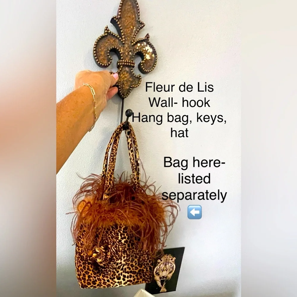 Home decor 2fer Fleur-de-Lis Wall Hook & Sun face decor ball
